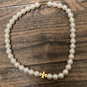 Tory Burch Gold and white Necklace